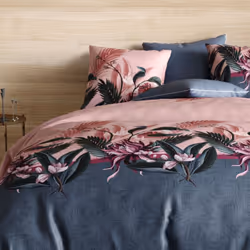 Housse de couette 220x240 cm + 2 taies d'oreiller 63x63 cm Coton Flora