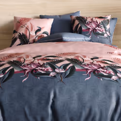 Housse de couette 240x260 cm + 2 taies d'oreiller 63x63 cm Coton Flora