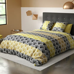 Housse de couette 200x200 cm + 2 taies d'oreiller 63x63 cm Microfibre Hiko