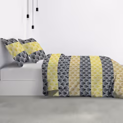 Housse de couette 200x200 cm + 2 taies d'oreiller 63x63 cm Microfibre Hiko