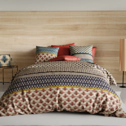 Housse de couette réversible 240x260 cm + 2 taies d'oreiller 63x63 cm Percale de Coton Manille