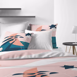 Housse de couette 240x260 cm + 2 taies d'oreiller 65x65 cm 100% Coton 47 fils Heol