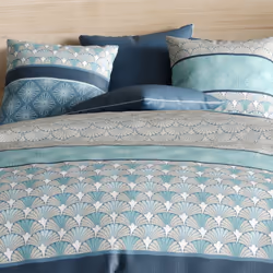 Housse de couette 240x260 cm + 2 taies d'oreiller 63x63 cm 100% Coton 57 fils Zircon