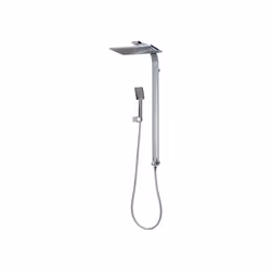 Colonne de douche en laiton chromé à points de fixation non réglable. Colonne à connecter sur une robinetterie existante (rob ...