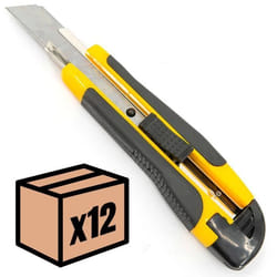 Cutter rétractable - SAFE TOOL - Jaune - Lot de 12 - 100 lames de 18mm - Pratique et sécurisé