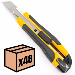 Cutter rétractable - SAFE TOOL - Jaune - 100 lames 18mm - Lot de 48 - Pratique et sécurisé