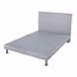 Sommier déco + tête + pieds SR9 Gris clair 140X190 - Lattes bois massif - H.13 cm