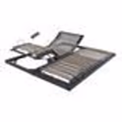Sommier électrique S50 -Lattes bois -Réglage fermeté zone lombaires -2x90x200 -Gris