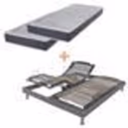 Ensemble relaxation S62 + Matelas Latex Louxor - 5 zones - 2x90x200 - Gris