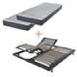 Ensemble relaxation S50 + Matelas Latex Louxor - 5 zones - 2x80x200 - Gris