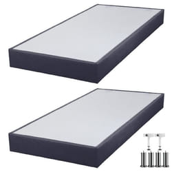 Sommier tapissier + pieds SP18 Volcan 2x80x200 Lattes bois massif - H.18 cm