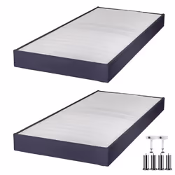 Sommier tapissier+pieds Omega Volcan 2x70x190 Lattes bois - H.15 cm - Made in France