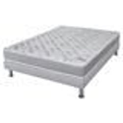 Matelas mousse + Sommier Gris clair 140x190 Maryland - Hauteur 20 cm - Soutien ferme