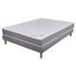 Matelas ressort + Sommier Gris clair 160x200 Ryad - Hauteur 20 cm - Soutien très ferme