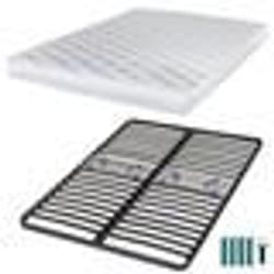 Matelas mousse + Sommier métal C223 140x190 Marly - Hauteur 15 cm - Soutien ferme