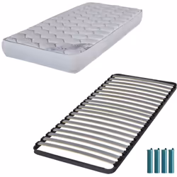 COMPOSITION DE L'ENSEMBLE LITERIE ENSEMBLE MONTANA 220 90X190 INFO SOMMIER EN METAL C220 + PIEDS Structure : Cadre métal cint ...