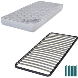 Matelas mousse + Sommier C220 90x190 Montana - Hauteur 18 cm - Soutien équilibré