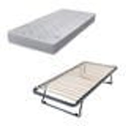 Sommier gigogne + matelas Maryland - 90x190 - Mousse - 20 lattes bois - Gain de place