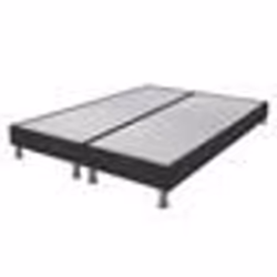 Sommier tapissier+pieds Omega Gris 3 2x90x200 Lattes bois - H.15 cm - Made in France