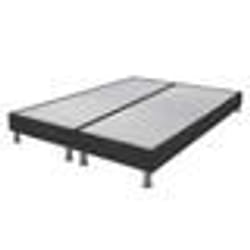 Sommier tapissier+pieds Omega Gris 3 2x90x200 Lattes bois - H.15 cm - Made in France