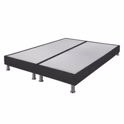 Sommier tapissier+pieds Omega Gris 3 2x80x200 Lattes bois - H.15 cm - Made in France