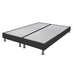 Sommier tapissier+pieds Omega Gris 3 2x80x200 Lattes bois - H.15 cm - Made in France
