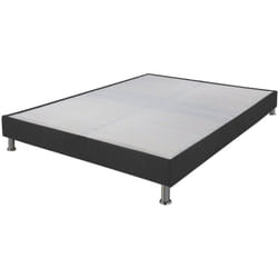 Sommier tapissier + pieds Omega Gris 3 160x200 Lattes bois - H.15 cm - Made in France