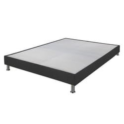 Sommier tapissier + pieds Omega Gris 3 140x200 Lattes bois - H.15 cm - Made in France