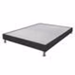 Sommier tapissier + pieds Omega Gris 3 140x190 Lattes bois - H.15 cm - Made in France