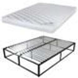Ensemble literie - Marly - KIT27 - Sommier surélevé 140x190 cm - 40 lattes bois - Confort ferme