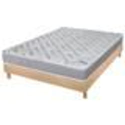 Matelas et sommier 140x190 Mousse - Maryland - Soutien ferme - Sommier en kit - Chêne