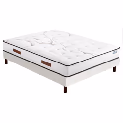 Ensemble literie - Repere - SR15 - 160x200 cm - Ressorts ensachés - Soutien ferme - Beige