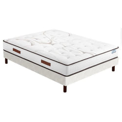 Ensemble literie - Repere - SR15 - 160x200 cm - Ressorts ensachés - Soutien ferme - Beige