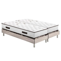 Ensemble relaxation - Myriade - S73 - Lit électrique - Matelas mousse - 2 places - Chêne clair