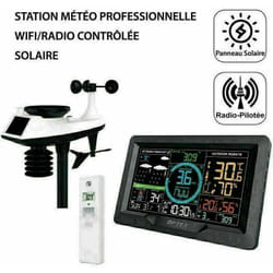 M-e - Station Météo Professionnelle wifi / Radio Contrôlée - Couleur Avec Capteur 7 en 1 et Sonde sans Fil Extérieure