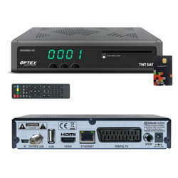 Récepteur Décodeur TNT Gratuite par Satellite - OPTEX ORS9992 HD - Avec Carte d’Accès TNTSAT, Port USB Pour Mises A Jour et Enregistrements
