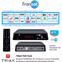 Terminal Satellite NUMÉRIQUE HD / Enregistreur /Lecteur multimédia - FRANSAT TRIAX THR 7620 Le récepteur TRIAX THR 7620 perme ...