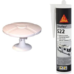 M-e - Antenne tv tnt Extérieure Omnidirectionnelle tonna + Amplificateur Blanc - gain amplifiée 40 dB + Sikaflex-522, Colle-Mastic pour jointoiement