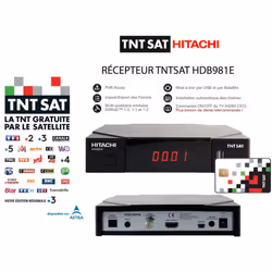 RECEPTEUR TNTSAT - Hitachi HDB981E Récepteur TNTSAT simple d'utilisation, l'Hitachi HDB981E + carte TNTSAT est le parfait ins ...