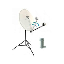M-e - Kit Camping Car Parabole Satellite Acier 60cm avec Bras Repliable + lnb single 0,1dB 4k