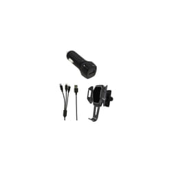 M-e - Kit Voiture 1x Câble Micro usb / Lightning / Type c + 1x Support + 1x Chargeur Allume Cigare Longueur du câble 1m, Chargeur 5V / 1W - Noir