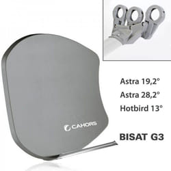 M-e - Antenne Parabole Multisatellite - Cahors smc Bisat - 3 sorties sans lnb, Gain 37,5 dB, Astra 19,2°, Astra 28,2°, Hotbird 13°