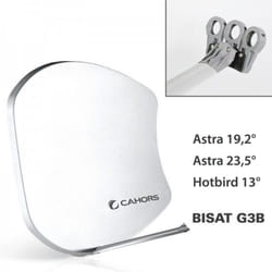 M-e - Antenne Parabole Multisatellite - Cahors smc Bisat - 3 sorties sans lnb, Gain 37,5 dB, Astra 19,2°, Astra 23,5°, Hotbird 13° - Blanc