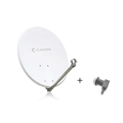 M-e - Antenne Parabole Satellite aluminium Cahors ant 65HD + lnb Single - 65 cm, Gain 36,3 dB, 12,625 GHz - Blanc