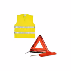 Kit Sécurité Routière obligatoire pour voiture : Triangle Signalisation R27 EN11 + Gilet Réfléchissant XL CE EN 471 ML2879 Ce ...