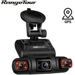 M-e - Caméra de voiture Dash Cam WiFi gps voiture dvr Range Tour - 3 canaux 2K + 1080P + 1080P, Double objectif, 8 lumières infrarouge, Vision
