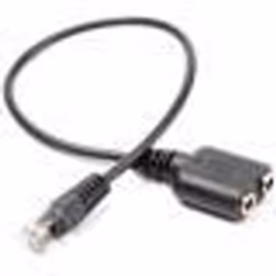 Câble audio - Adaptateur - RJ11 vers double prise 35 mm - 15 cm - Noir - Transfert audio