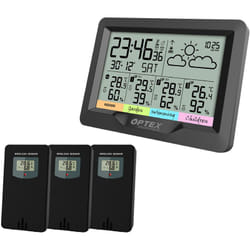 M-e - Station Météo multi sonde - Optex 990045 – Contrôlée avec 3 sondes Sans Fil, Radio-Pilotée - Noir