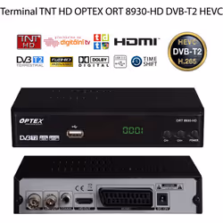 Terminal TNT HD OPTEX ORT 8930-HD DVB-T2 HEVC Ce récepteur vous permet de réceptionner tous les programmes émis en clair en n ...