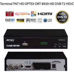 M-e - Terminal tnt hd optex ort 8930-HD DVB-T2 hevc - Version 3, Récepteur tnt hd pour les chaînes gratuites françaises et allemandes - Noir